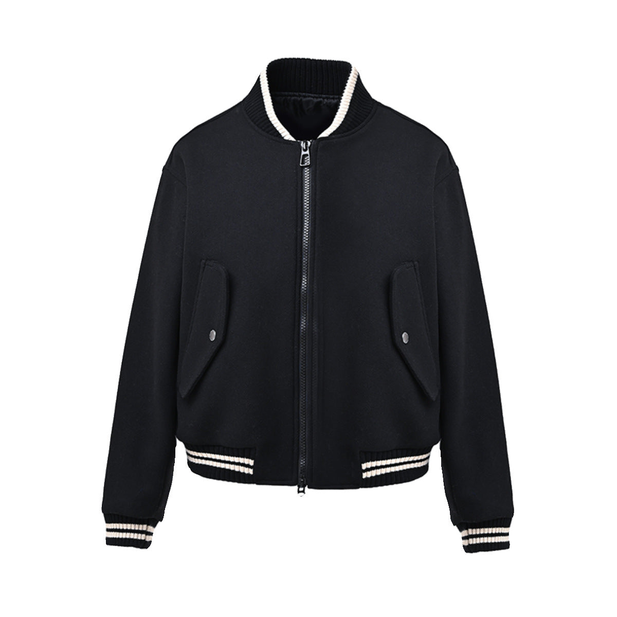 Bombastic Men’s Black Baseball Bomber Jacket – Lightweight Spring and Fall Streetwear Outerwear, Casual Polyester Zip-Up Jacket Short baseball jacket for men in spring and autumn styles