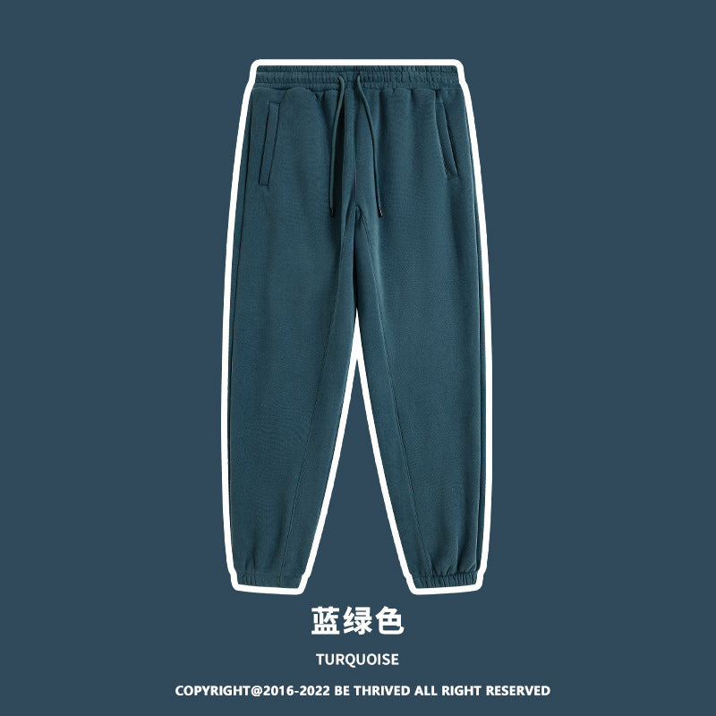ML Trendy Sleet Two Piece, Autumn And Winter Fleece Thickened Hooded Solid Color Sweater Sweatpants Hoodie Couple Suit