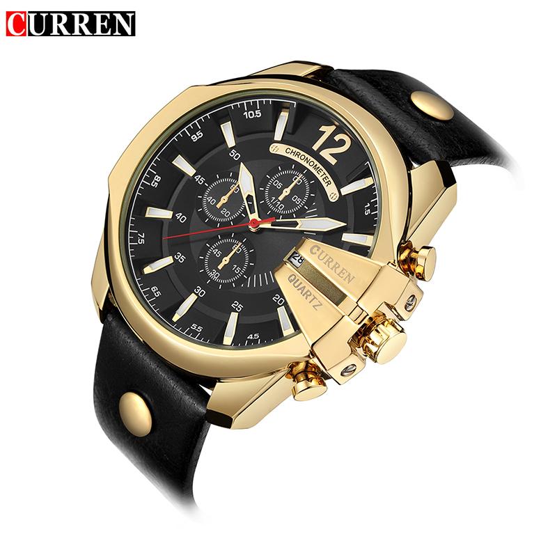 CURREN Men Quartz Watches | CURREN Men’s Luxury Quartz Watch – Leather Band Chronograph Style Wristwatch, Waterproof Fashion Timepiece for Casual & Business Wear