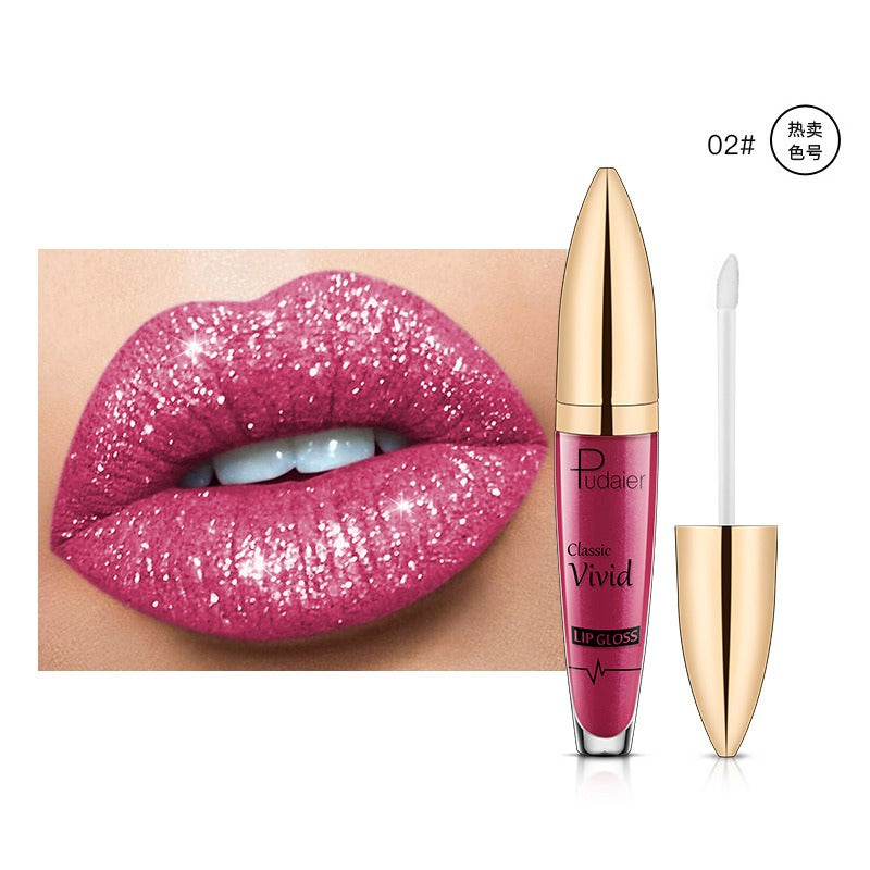 Lucky Lucy Lips | 18 Colors Shiny Lip Gloss for Women Long Lasting Matte Glitter Liquid Lipstick Diamond Shiny Lip Gloss Waterproof Lip Makeup