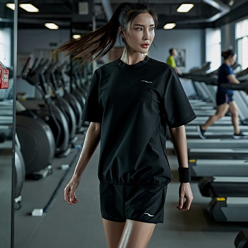 Insta Weight Drop Gym Shirt, Weight Loss Gym Fitness Exercise Workout Sweat Training Hot Fat Burning Short Sleeve Shirt Shorts