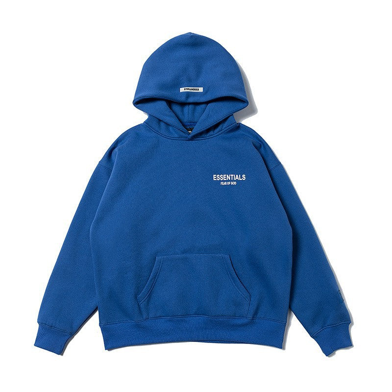 Trendy Letter Print Hoodie – Teenager Loose Fit Cotton Pullover Sweatshirt with Pockets, V-Neck Long Sleeve Casual High Street Style Hoodie for Spring & Autumn Crenshaw Hoodie