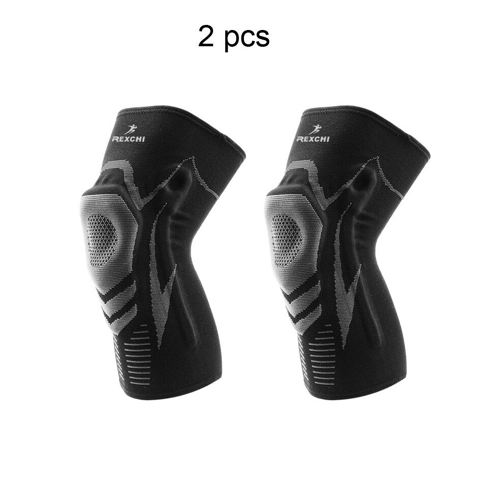 ML Basketball Knee Pads with Support Silicon Padded Elastic Non-slip Patella Brace Kneepad for Fitness Gear Protector Unisex Protect Knees During Sports