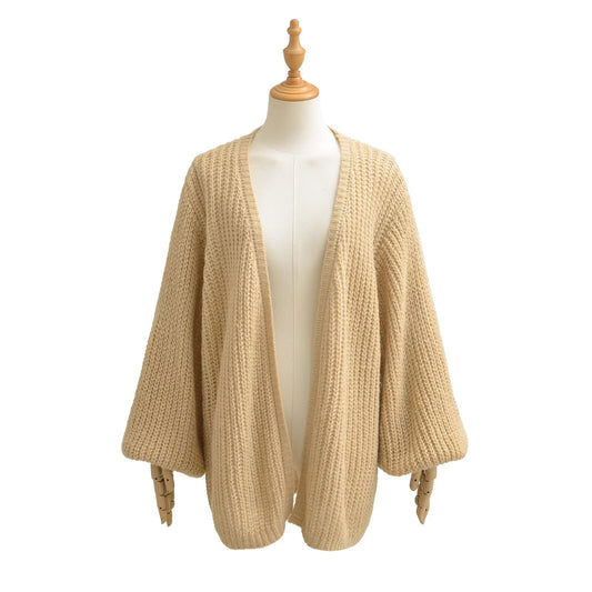 Luxury Minimalist Loose Sweater – Medium-Long Commuter Style Unisex Pullover | Solid Color Half-Open Neck Patchwork Knit | Cozy Acrylic Nylon Everyday Sweater