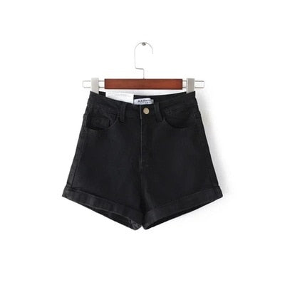 Classico High Waist Women Jeans Denim Shorts Pockets Casual Short Jeans Cotton Slim Feminine Clothing Shorts | High Waist Denim Shorts for Women – Casual Slim Fit Jean Shorts with Pockets