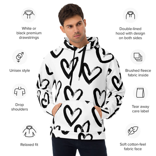 Love Hoodie | Heart Hoodie | Valentine Hoodie | Gift Hoodie | Unisex Hoodie | Valentine’s Couple