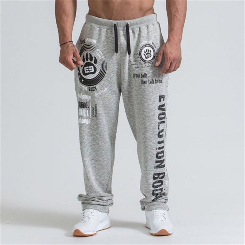 Alpha Graphic Sweat Pants, Running Jogging Pants Men Cotton Soft Bodybuilding Joggers Sweatpants Harem Long Trousers Gym Fitness Sport Training Pants - Mighty Lifestyle