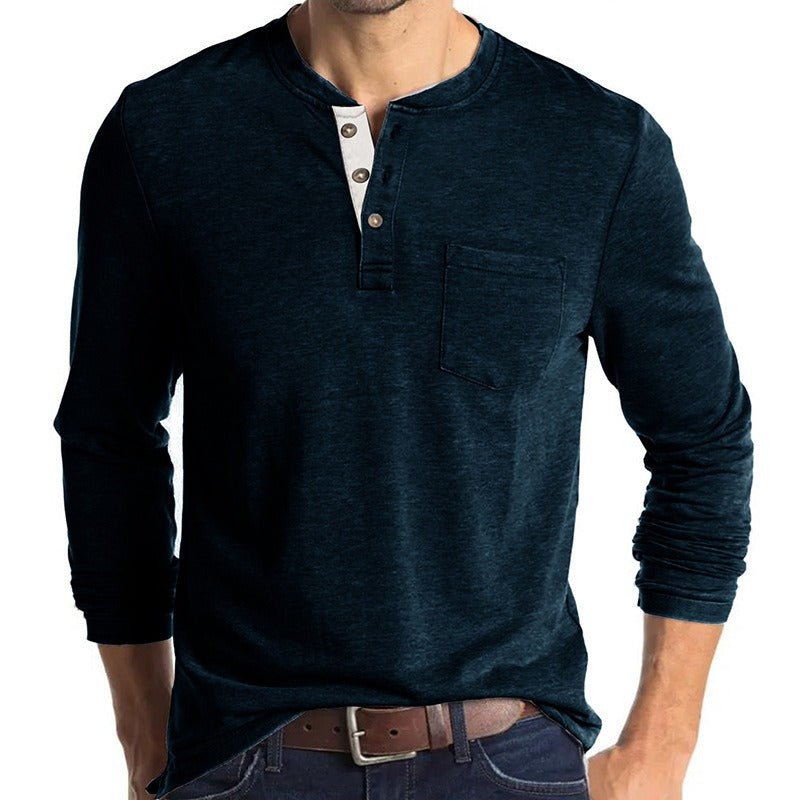 Alpha Man Neutral Long Sleeve Shirt | New Autumn And Winter Men's Long Sleeved T-Shirt Solid Color Base Shirt - Mighty Lifestyle