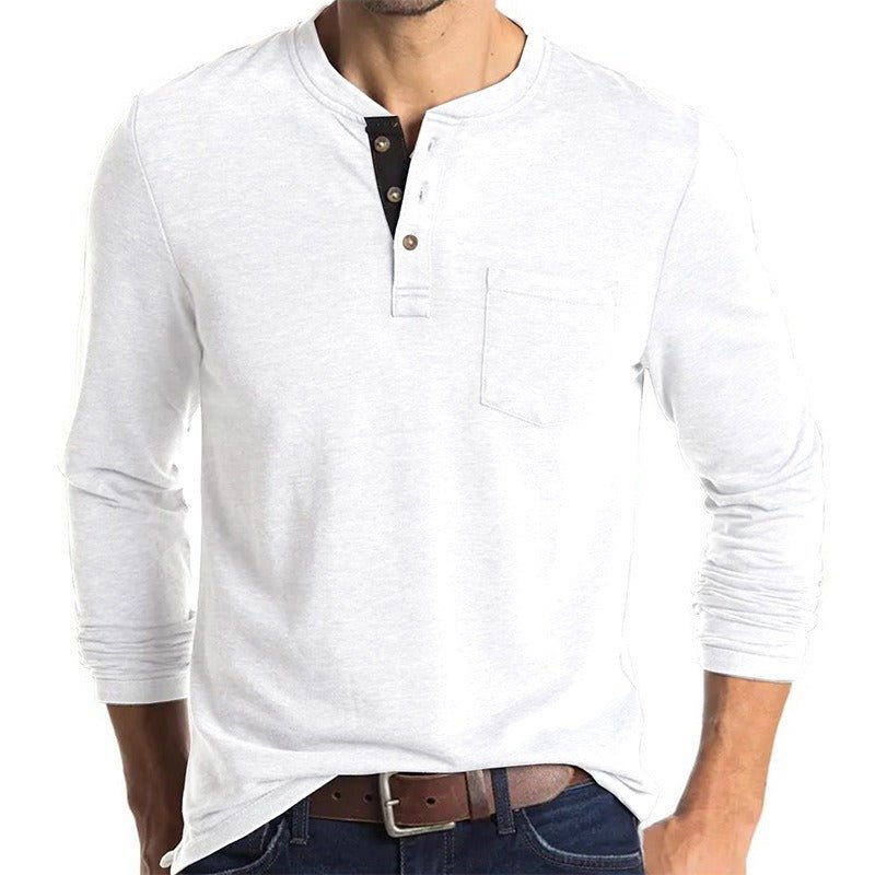 Alpha Man Neutral Long Sleeve Shirt | New Autumn And Winter Men's Long Sleeved T-Shirt Solid Color Base Shirt - Mighty Lifestyle