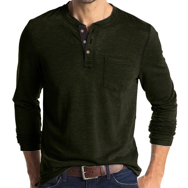 Alpha Man Neutral Long Sleeve Shirt | New Autumn And Winter Men's Long Sleeved T-Shirt Solid Color Base Shirt - Mighty Lifestyle