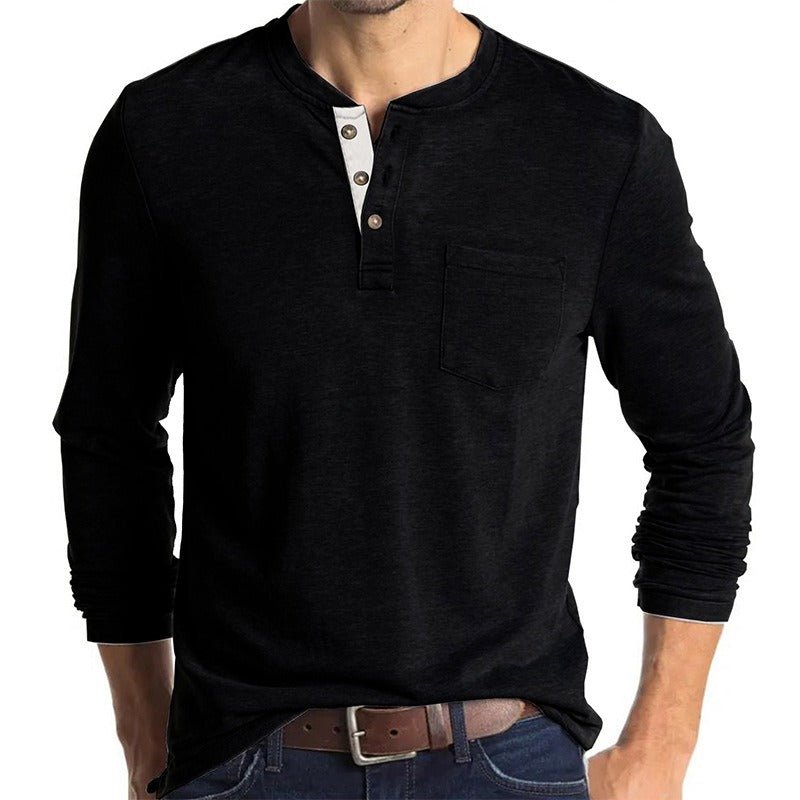 Alpha Man Neutral Long Sleeve Shirt | New Autumn And Winter Men's Long Sleeved T-Shirt Solid Color Base Shirt - Mighty Lifestyle