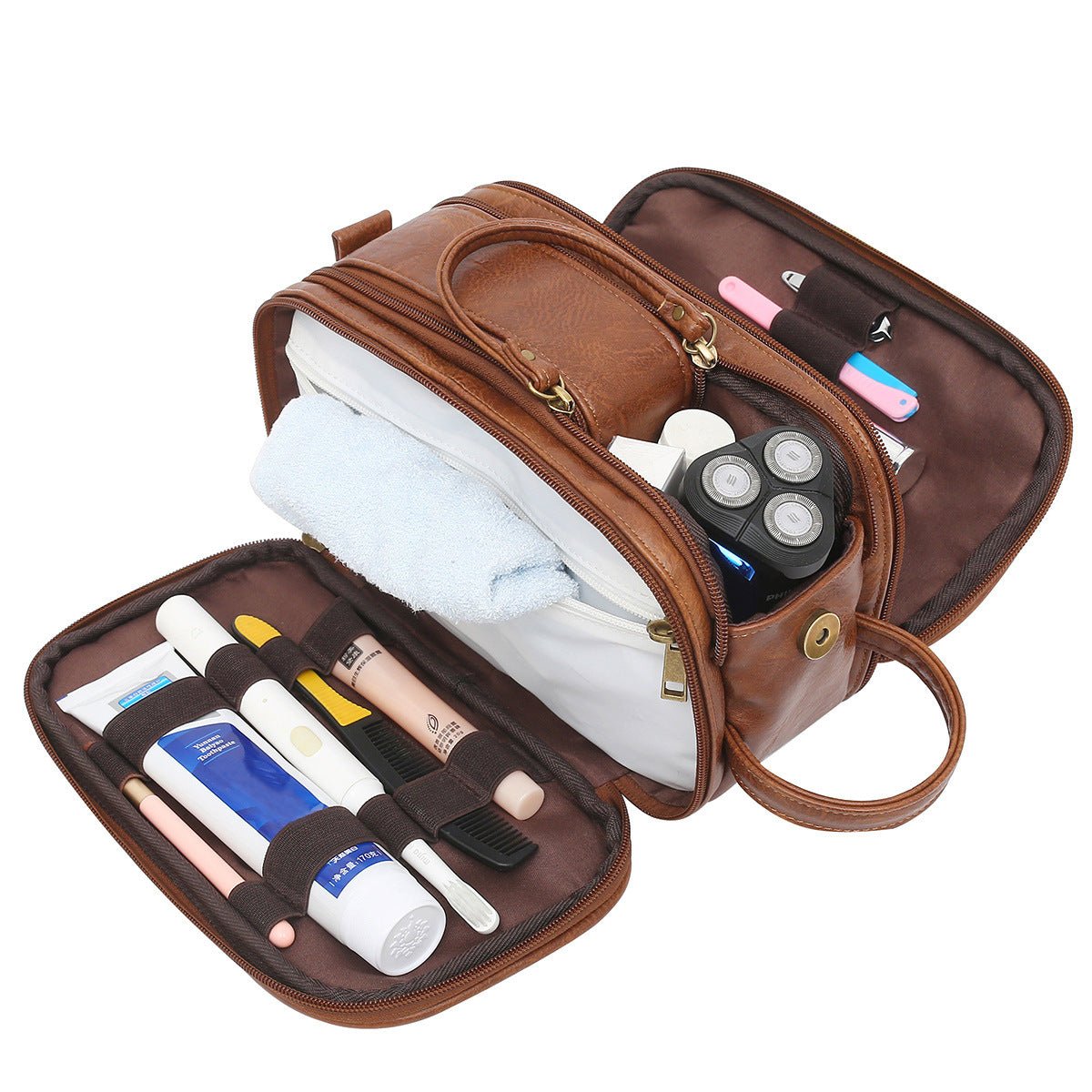 Alpha Man Travel Organizer | Men's Toiletry Bag Travel Organizer Cosmetic Bag - Mighty Lifestyle