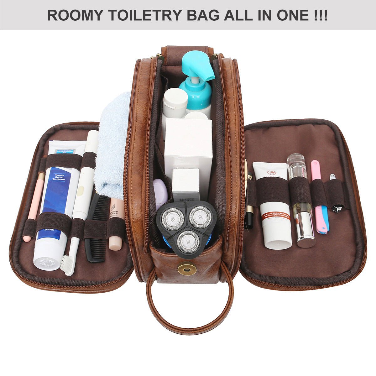 Alpha Man Travel Organizer | Men's Toiletry Bag Travel Organizer Cosmetic Bag - Mighty Lifestyle
