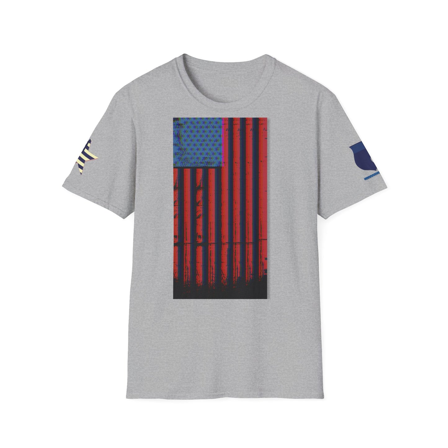 American Support Shirt, Shirt with graphics on sleeves, American pride shirt, 4th of July Shirt - Mighty Lifestyle