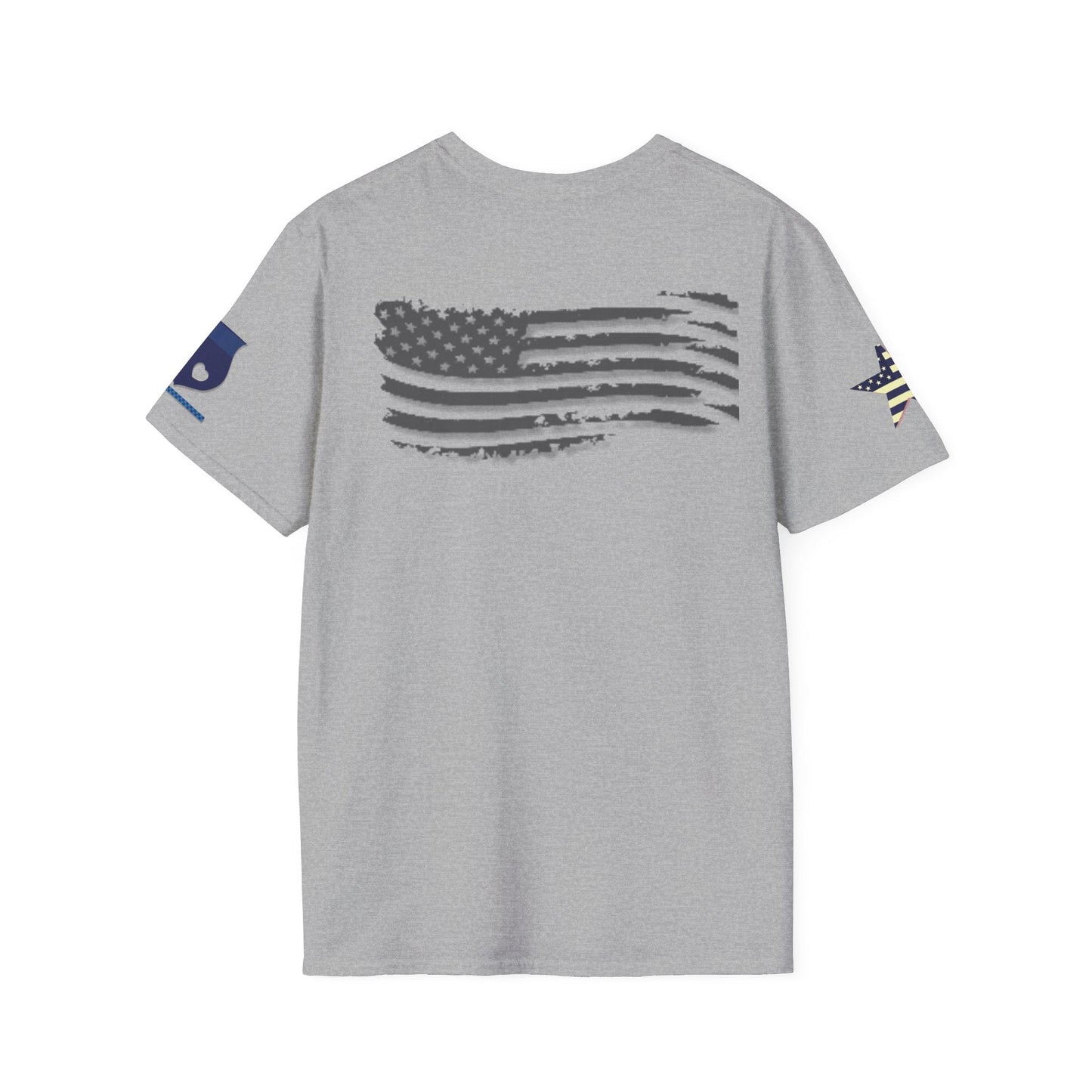 American Support Shirt, Shirt with graphics on sleeves, American pride shirt, 4th of July Shirt - Mighty Lifestyle