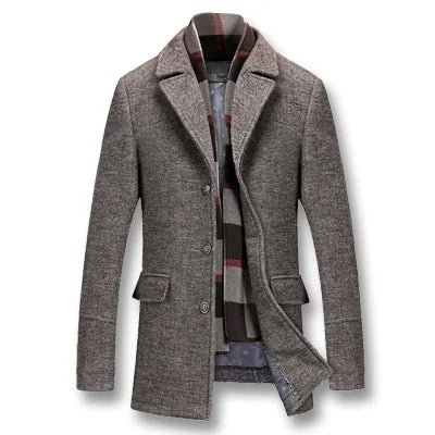 Angelo Coat | Men Winter Thick Cotton Wool Jackets Coats - Mighty Lifestyle