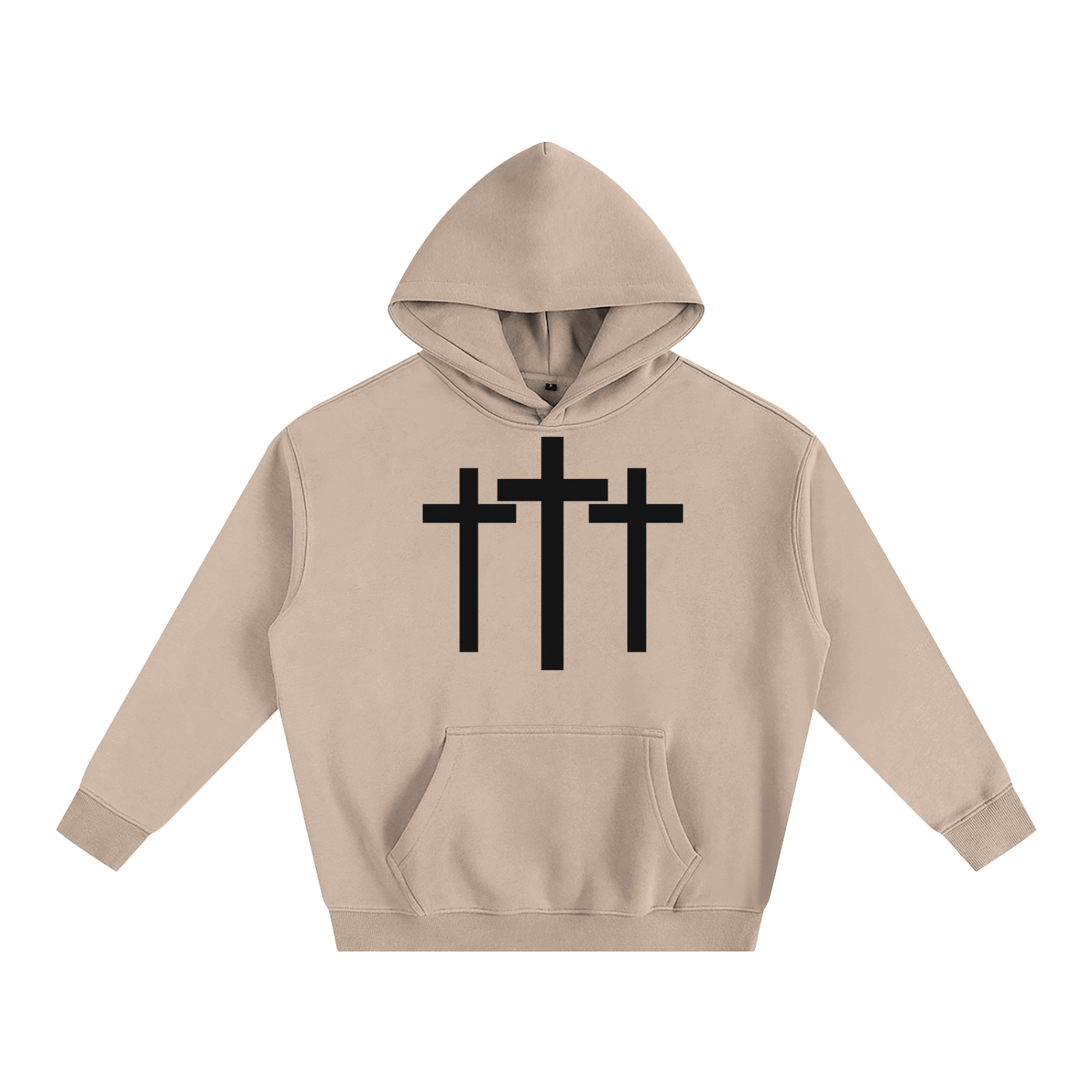 Three Cross Triple Cross Faith Based Oversize Fleeced Hoodie