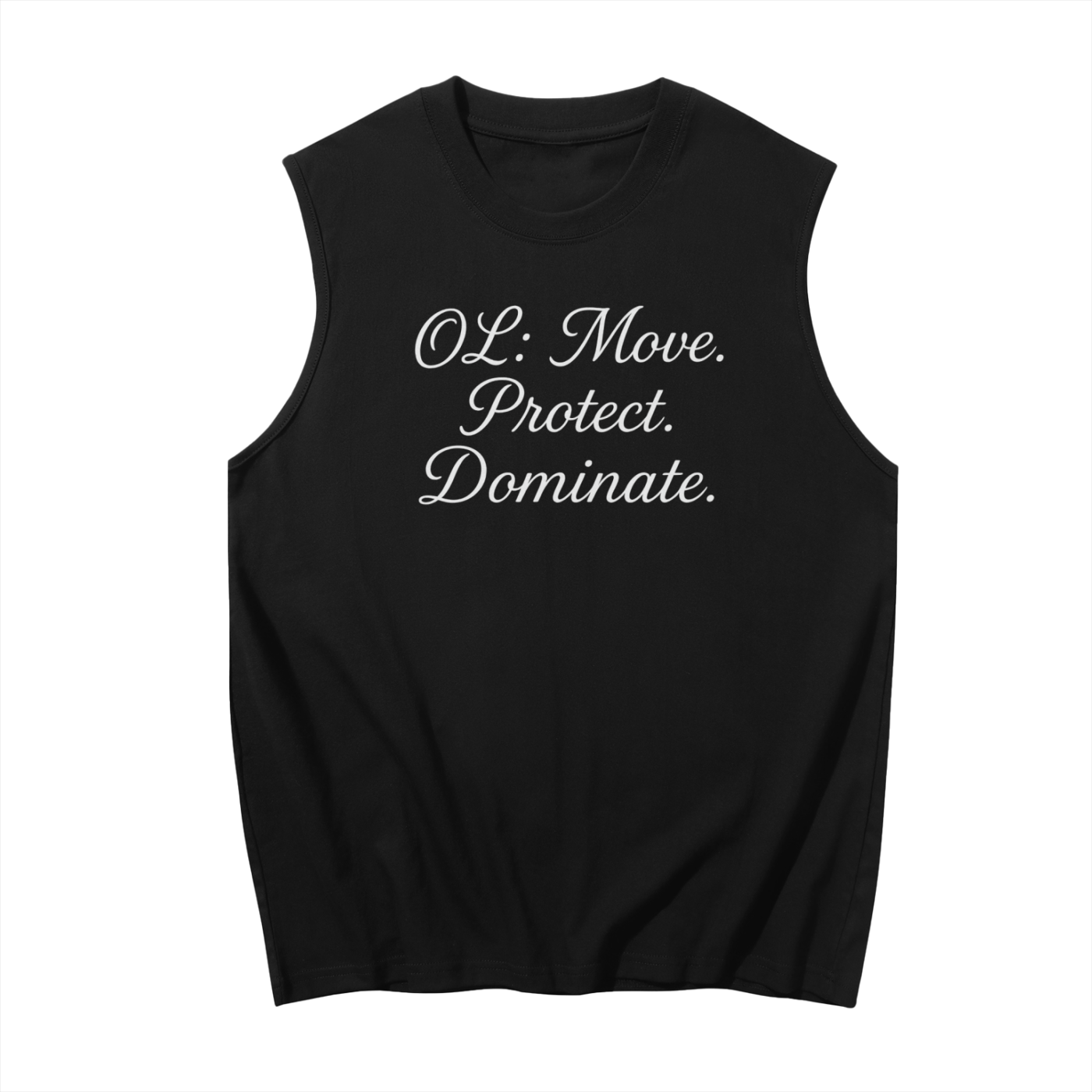 Move Protect Dominate Football Tank Top – Offensive Lineman Street Style Shirt | Sleeveless Gym Tee for Men & Teens | OL Shirt | OLine Shirt