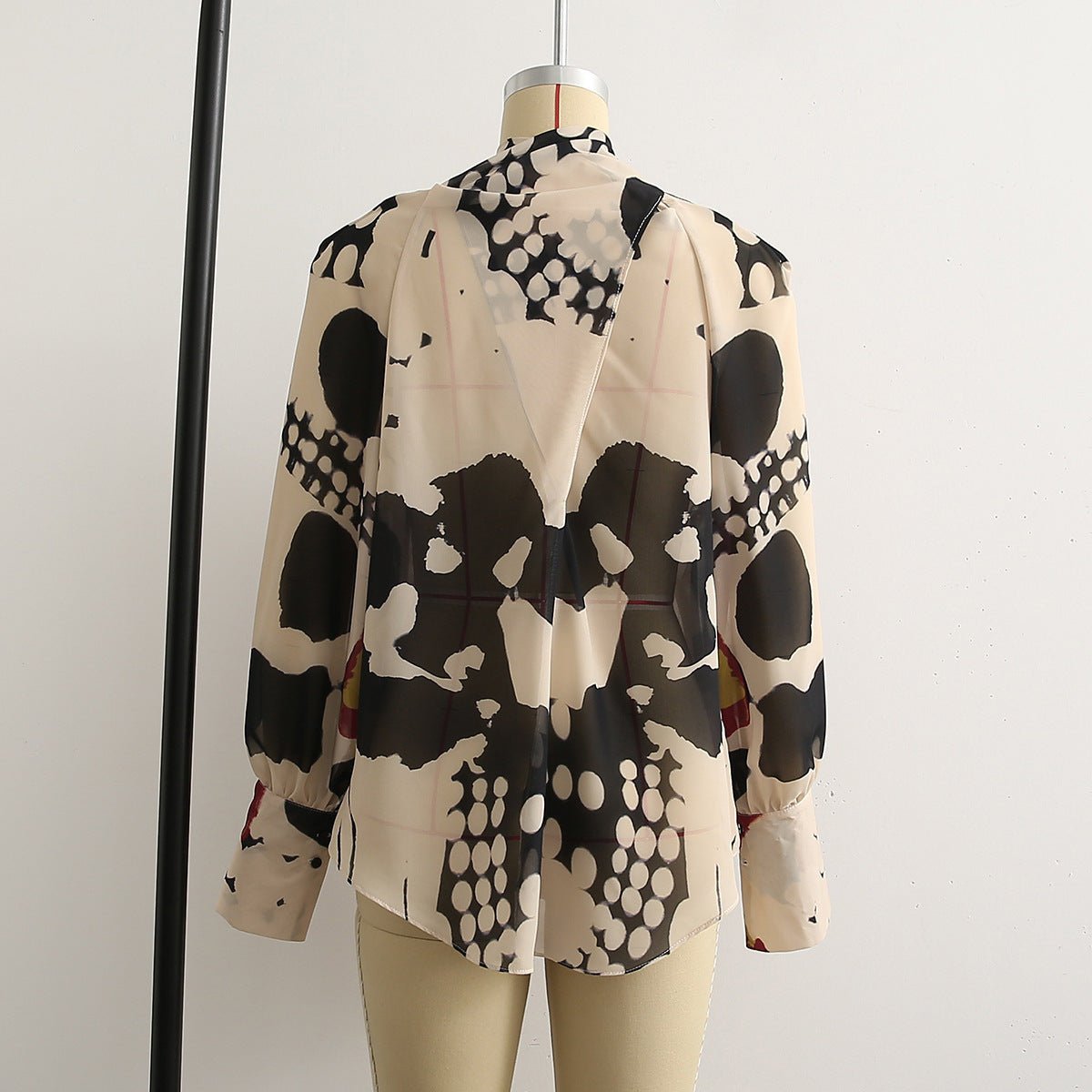 Baddie Long Sleeve Bouse | Casual Holiday Long Sleeve Bowknot Print Shirt - Mighty Lifestyle