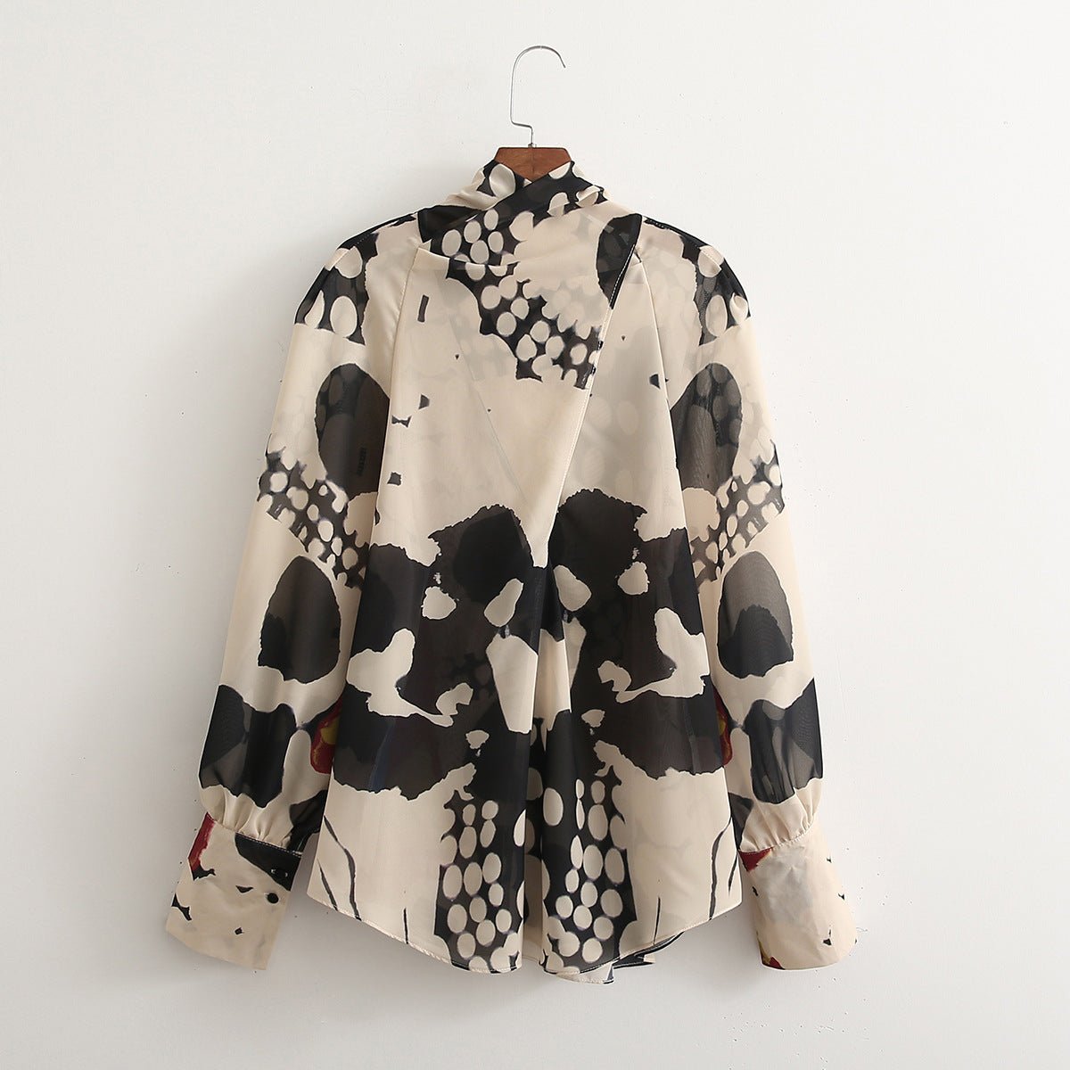 Baddie Long Sleeve Bouse | Casual Holiday Long Sleeve Bowknot Print Shirt - Mighty Lifestyle
