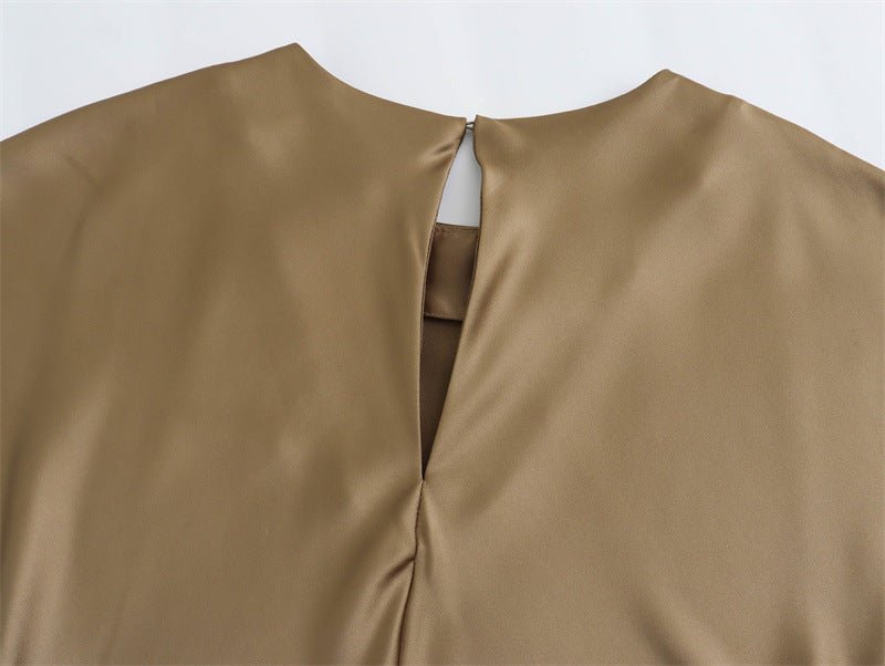 Baddie Minimalist Dress in Neutrals | Satin Party Evening Women Midi Dress Elegant Keyhole Back A - Line Robe Sleeveless Female Long Dresses - Mighty Lifestyle