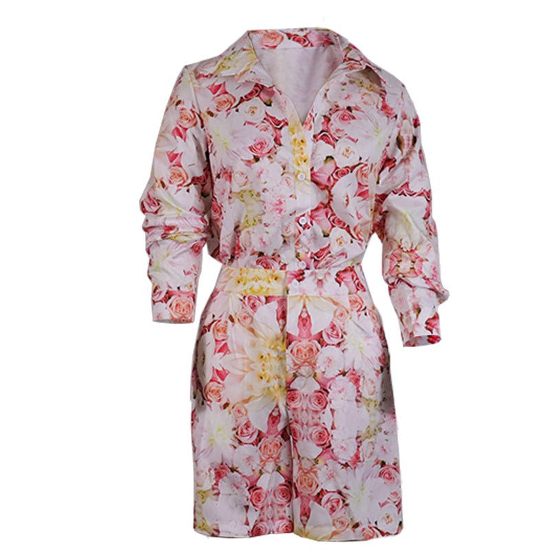 Baddie Outfit | Casual Shorts Suit Sexy Printed Shirt Two Piece Women's Clothes - Mighty Lifestyle