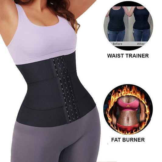Baddie Waist Trainer | Lose the Tummy Trainer | Hour Glass Figure | Sports Sweat Postpartum Body Sculpting Double Belt Buckle Abdominal Belt - Mighty Lifestyle