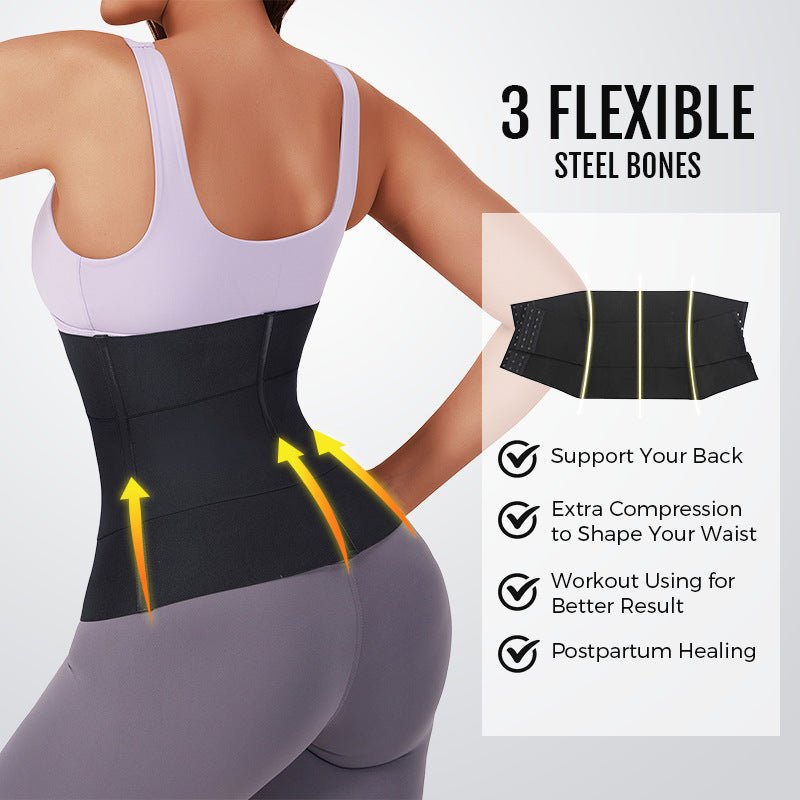 Baddie Waist Trainer | Lose the Tummy Trainer | Hour Glass Figure | Sports Sweat Postpartum Body Sculpting Double Belt Buckle Abdominal Belt - Mighty Lifestyle