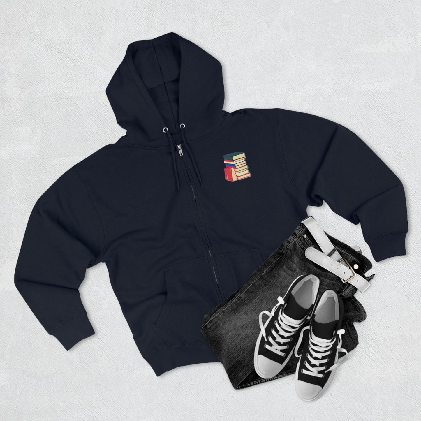 Banned Books Zipper Hoodie, Banned Books, Literary, Library, Reader, Student, Unisex Premium Full Zip Hoodie - Mighty Lifestyle