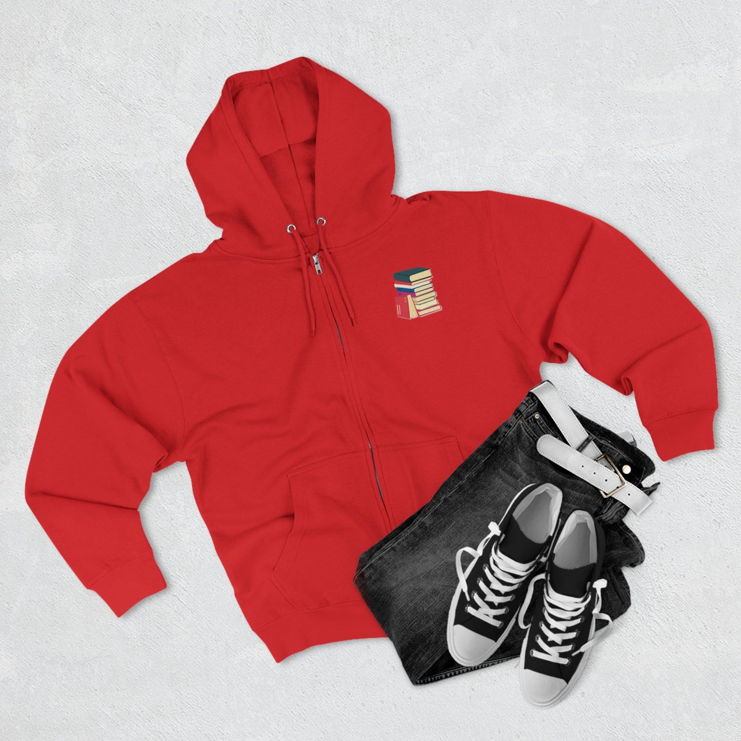 Banned Books Zipper Hoodie, Banned Books, Literary, Library, Reader, Student, Unisex Premium Full Zip Hoodie - Mighty Lifestyle