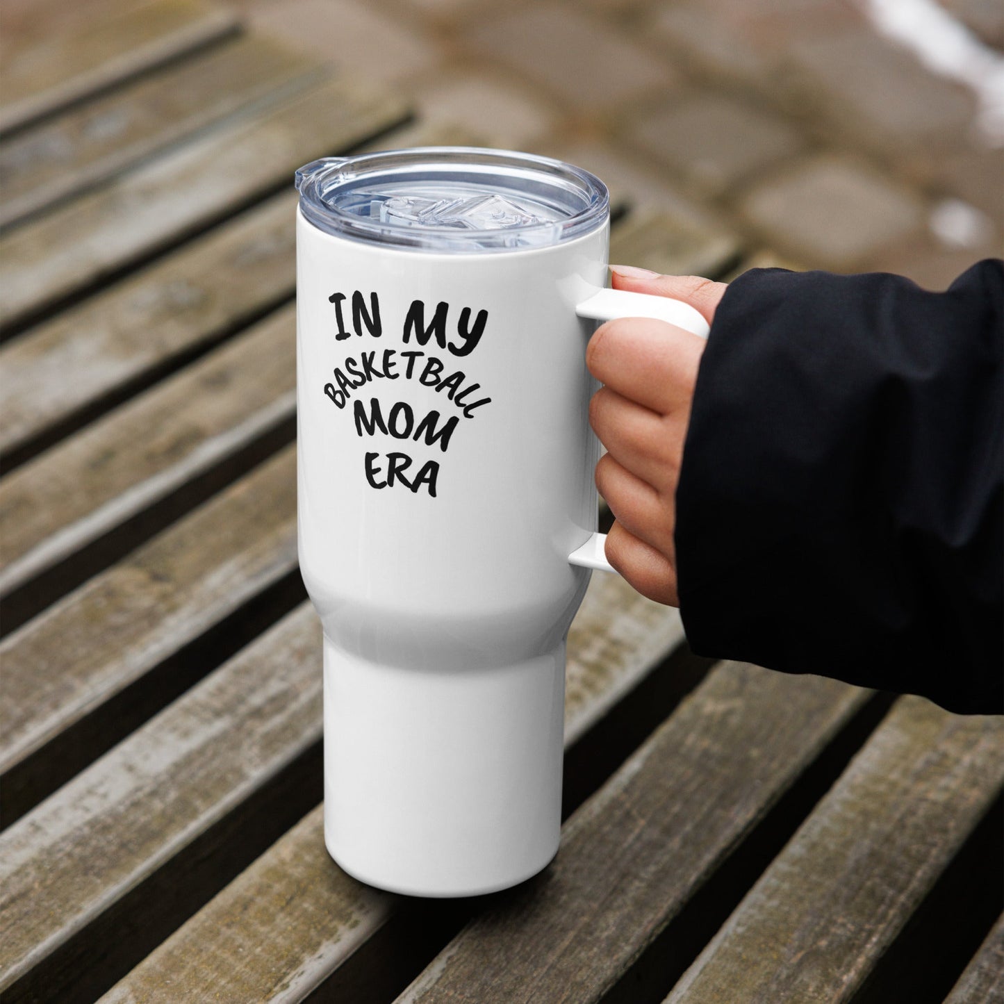 BASKETBALL MOM ERA | BASKETBALL MOM | Travel mug with a handle - Mighty Lifestyle