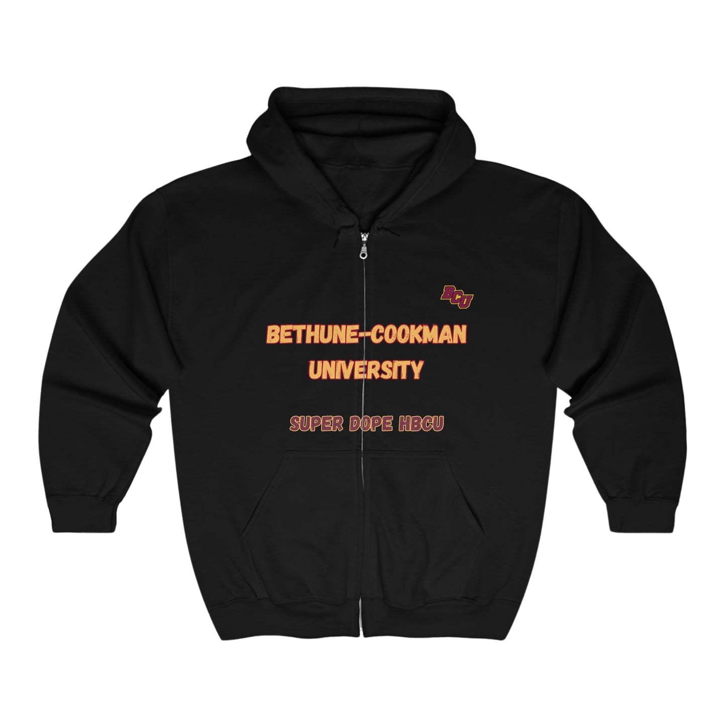 BCU, Bethune - Cookman, HBCU Football, HomeComing, Class HBCU Football, Black Excellence, Unisex Heavy Blend™ Full Zip Hooded Sweatshirt - Mighty Lifestyle