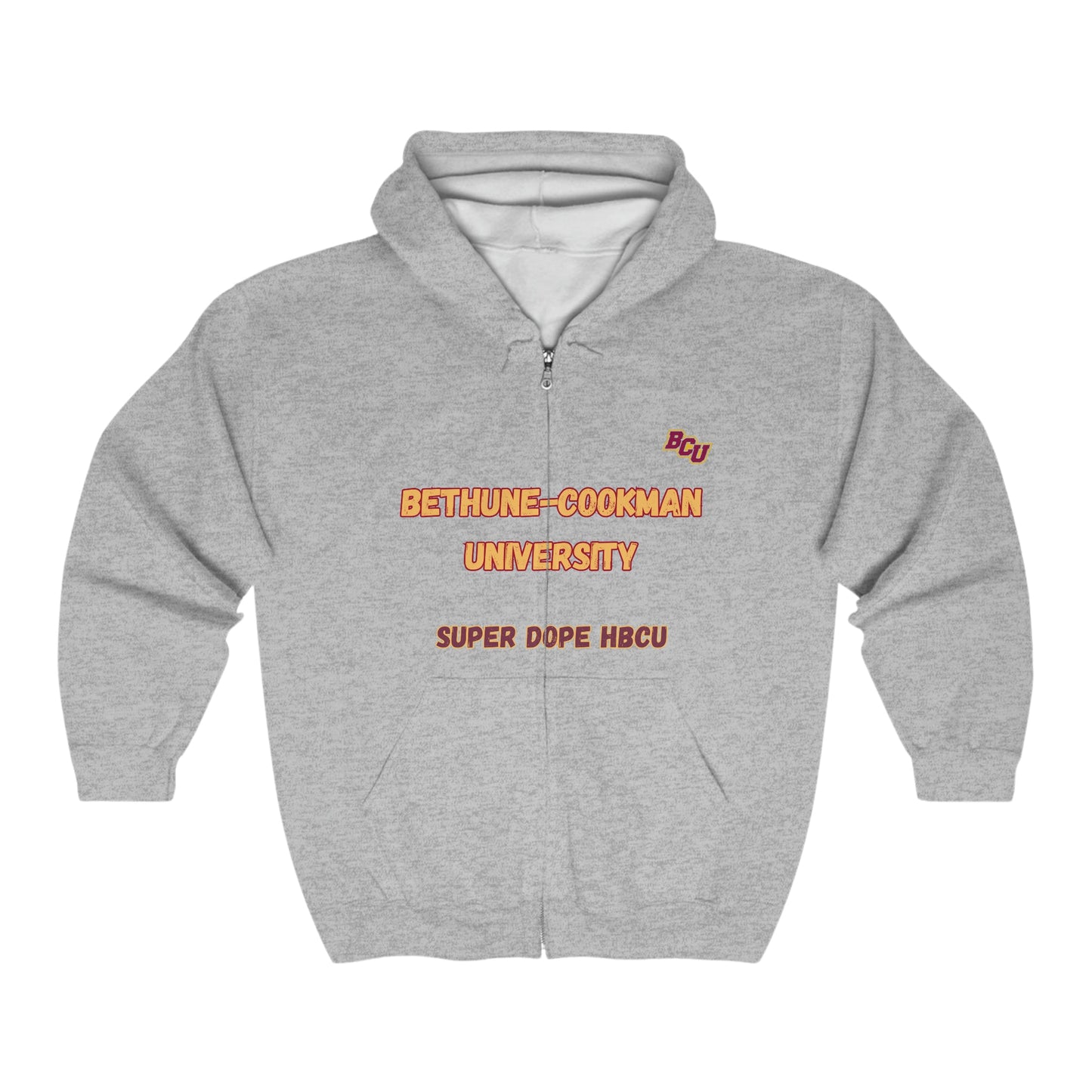 BCU, Bethune - Cookman, HBCU Football, HomeComing, Class HBCU Football, Black Excellence, Unisex Heavy Blend™ Full Zip Hooded Sweatshirt - Mighty Lifestyle