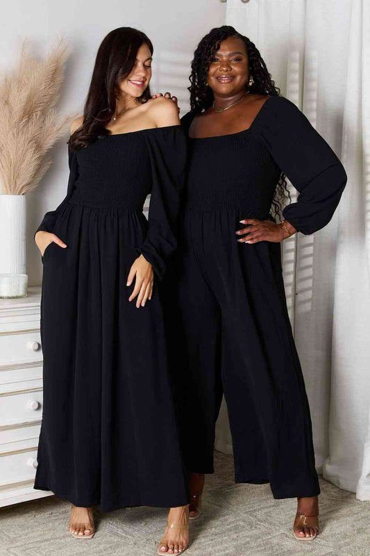 Beauty Trend Double Take Square Neck Jumpsuit with Pockets - Mighty Lifestyle