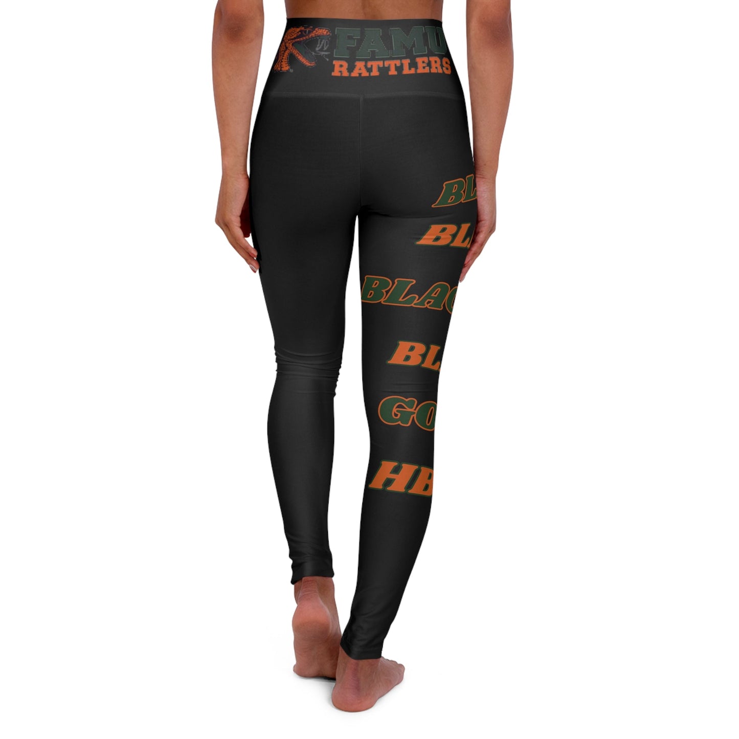 Black Leggings FAMU, Black Excellence, FL A&M University, HBCU, Homecoming, Classic Sports, Grad, Greek, High Waisted Yoga Leggings - Mighty Lifestyle