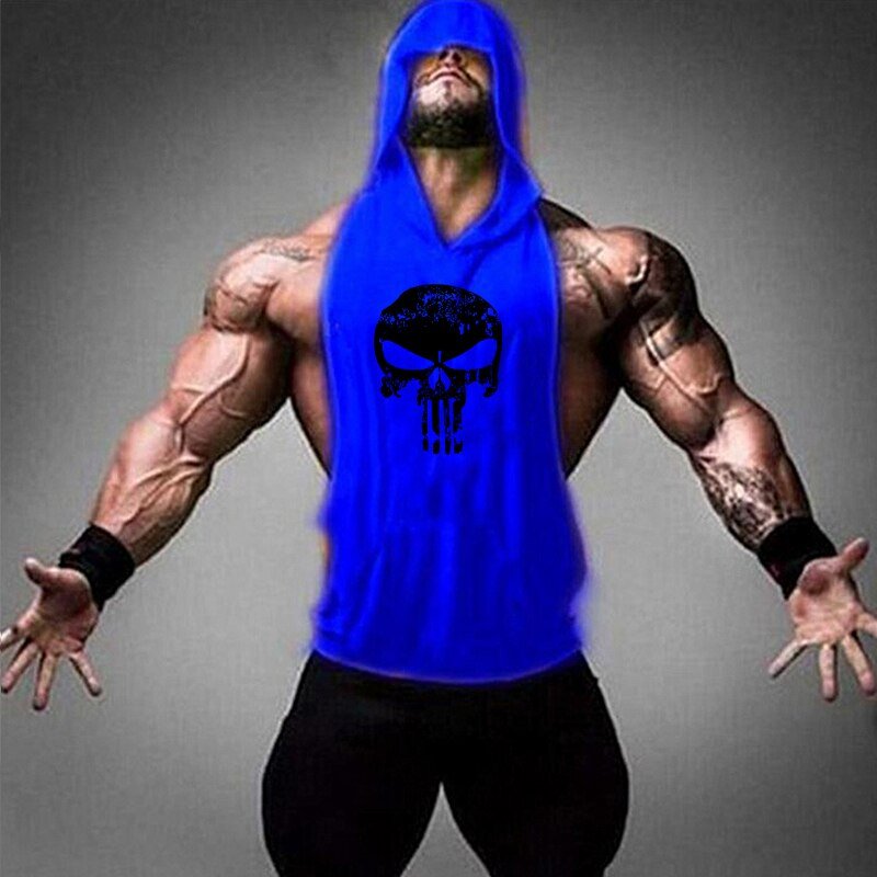 Bone Skull Bodybuilding Stringer Tank Tops men Stringer Shirt Fitness Tank Top Men Gym sleeveless hoodies Cotton Vest - Mighty Lifestyle