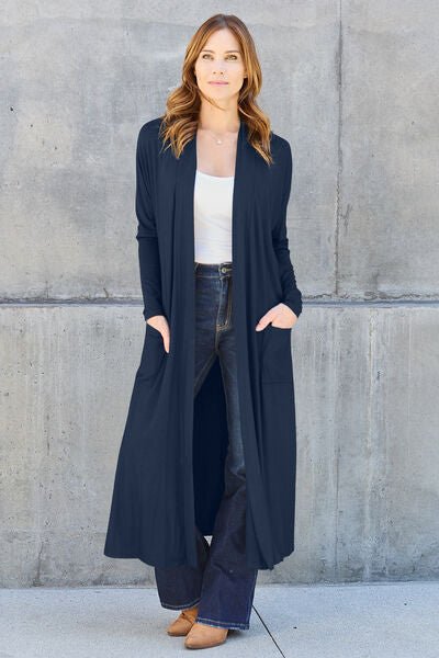 Bougie Sexy Bae Full Size Open Front Long Sleeve Cover Up - Long Cardigan - Mighty Lifestyle