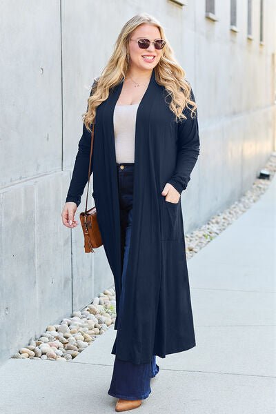 Bougie Sexy Bae Full Size Open Front Long Sleeve Cover Up - Long Cardigan - Mighty Lifestyle
