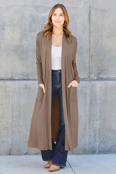 Bougie Sexy Bae Full Size Open Front Long Sleeve Cover Up - Long Cardigan - Mighty Lifestyle