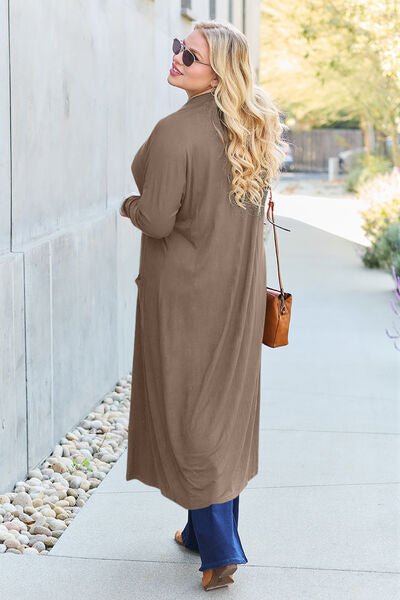 Bougie Sexy Bae Full Size Open Front Long Sleeve Cover Up - Long Cardigan - Mighty Lifestyle