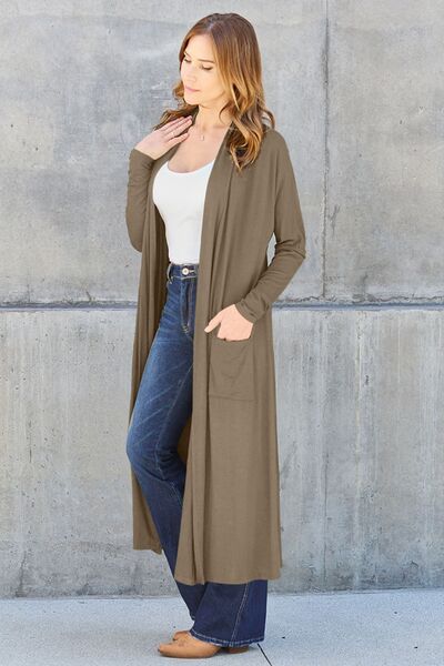 Bougie Sexy Bae Full Size Open Front Long Sleeve Cover Up - Long Cardigan - Mighty Lifestyle