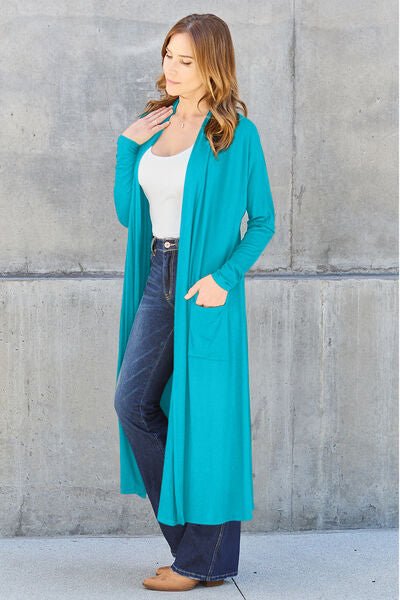 Bougie Sexy Bae Full Size Open Front Long Sleeve Cover Up - Long Cardigan - Mighty Lifestyle