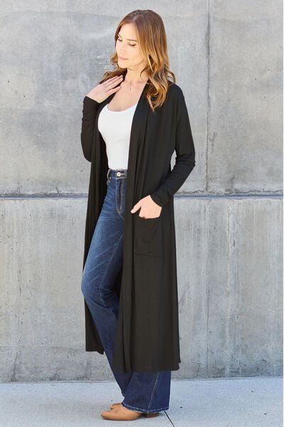 Bougie Sexy Bae Full Size Open Front Long Sleeve Cover Up - Long Cardigan - Mighty Lifestyle