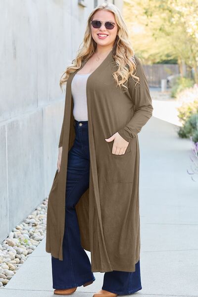 Bougie Sexy Bae Full Size Open Front Long Sleeve Cover Up - Long Cardigan - Mighty Lifestyle