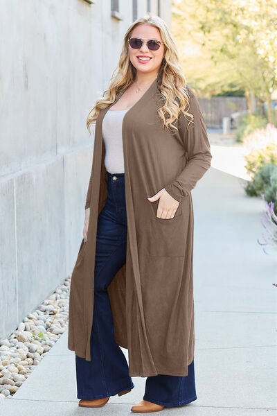 Bougie Sexy Bae Full Size Open Front Long Sleeve Cover Up - Long Cardigan - Mighty Lifestyle