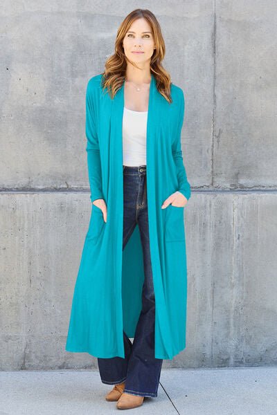 Bougie Sexy Bae Full Size Open Front Long Sleeve Cover Up - Long Cardigan - Mighty Lifestyle