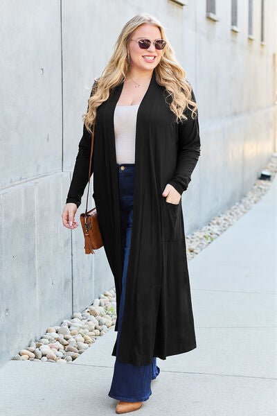 Bougie Sexy Bae Full Size Open Front Long Sleeve Cover Up - Long Cardigan - Mighty Lifestyle