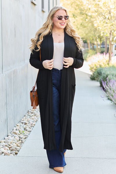 Bougie Sexy Bae Full Size Open Front Long Sleeve Cover Up - Long Cardigan - Mighty Lifestyle