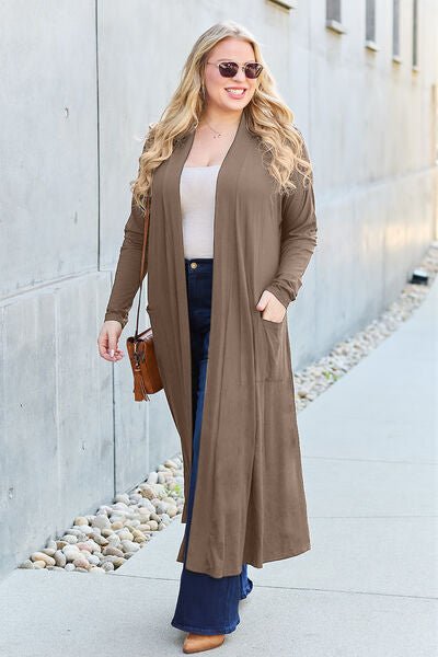 Bougie Sexy Bae Full Size Open Front Long Sleeve Cover Up - Long Cardigan - Mighty Lifestyle