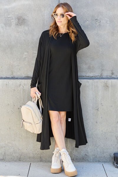 Bougie Sexy Bae Full Size Open Front Long Sleeve Cover Up - Long Cardigan - Mighty Lifestyle